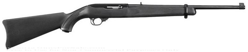 Ruger 10/22 Carbine - 22 LR - Black Synthetic Stock - 10 Rd Magazine - Adjustable Rear Sights