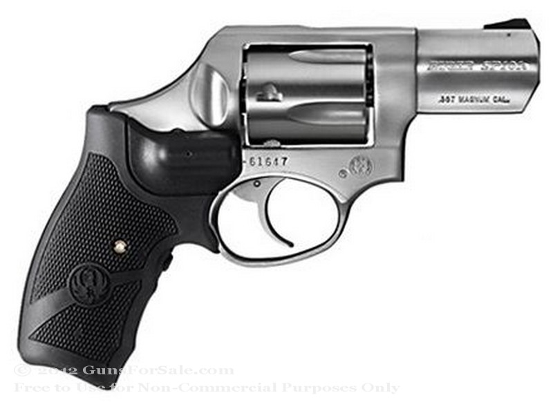 Ruger SP101 - Crimson Trace Lasergrip - 357 Magnum - Stainless Steel Finish - 5 Rd - Internal Hammer - Fixed Sights